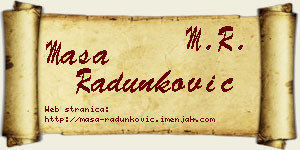 Maša Radunković vizit kartica